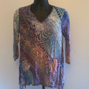 Size small V-neck, colorful shirt